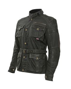 Bores Motorradjacke Gregory Motorrad Wachsjacke Herren Schwarz - S bis 9XL