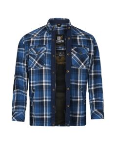 Bores Motorradhemd Herren Lumberjack PREMIUM BORTEXX (AA) Blau Weiß - 2XS bis 6XL