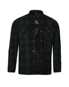 Bores Motorradhemd Herren Lumberjack PREMIUM BORTEXX (AA) Dunkelgr&uuml;n Schwarz - 2XS bis 6XL