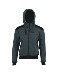 Bores Motorrad Hoodie Herren mit Zipper Kapuzenpullover mit Reißverschluss Schwarz Grau - S bis 6XL