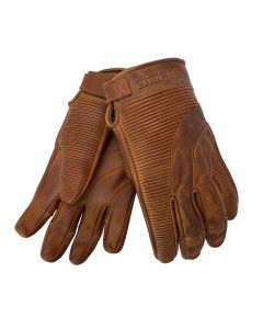 Bores Antike Motorradhandschuhe Leder kurze Stulpe Schwarz - 1
