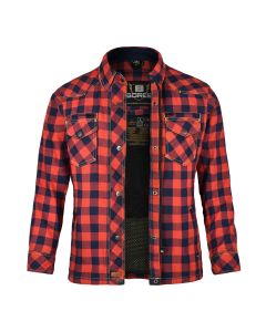 Bores Lumberjack Motorradhemd Damen - PREMIUM - wasserabweisend rot/blau