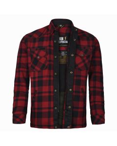 Bores Lumberjack Motorradhemd Herren - PREMIUM - dunkelrot-schwarz