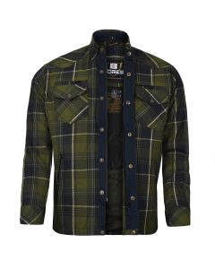 Bores Lumberjack Motorradhemd Herren - PREMIUM - grün/schwarz/weiß