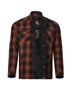 Bores Lumberjack Motorradhemd Herren - PREMIUM - dunkelorange/schwarz