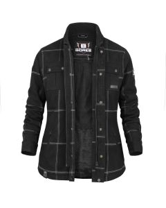 Bores Motorradhemd Damen Lumberjack Premium Plus - BORTEXX (B & (AAA)) Schwarz Grau - 2XS bis 4XL