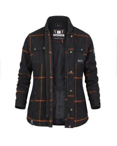 Bores Motorradhemd Damen Lumberjack Premium Plus - BORTEXX (B & (AAA)) Schwarz Orange - 2XS bis 4XL