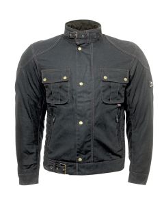 Bores Carlo - Motorrad Wachsjacke Herren - schwarz -