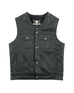 Bores Sunride 6 - Motorrad Lederweste Herren - Jeans-Optik - schwarz 