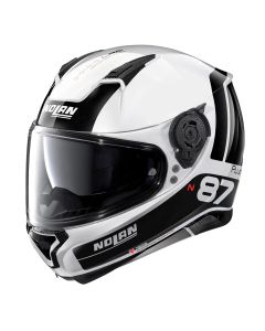 NOLAN Integralhelm N87 PLUS N-Com Black Metal White 22 Gr: XS