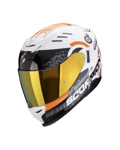 SCORPION Integralhelm EXO-520 EVO AIR TITAN Weiss Orange ECE R22.06 