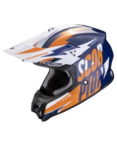 SCORPION Motocrosshelm VX-16 EVO AIR SLANTER Blau Orange ECE R22.06 