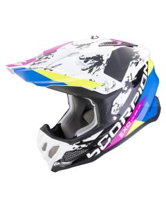 SCORPION Motocrosshelm VX-22 AIR CX Weiss Schwarz Blau ECE R22.06 