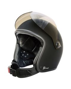 Bores Gensler Bogo 2 - Jethelm mattschwarz Leder mit Visier designet by Gensler