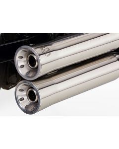 FALCON Double Groove Auspuff silber EG-BE passt für HARLEY DAVIDSON DYNA Fat Bob