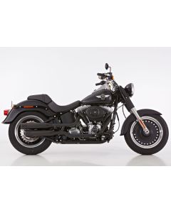 FALCON Double Groove Auspuff schwarz-matt EG-BE passt für HARLEY DAVIDSON SOFTAI