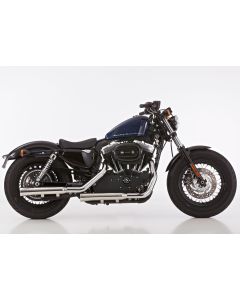 FALCON Double Groove Auspuff silber EG-BE passt für HARLEY DAVIDSON SPORTSTER XL