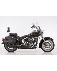 FALCON Double Groove Auspuff schwarz-matt EG-BE passt für HARLEY DAVIDSON SOFTAI