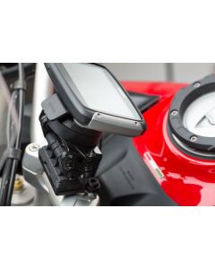SW-Motech Navi-Halter am Lenker Schwarz Ducati Multistrada 1200/950/1260 St.