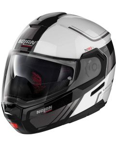 NOLAN Klapp Helm N90-3 N-COM VOYAGER, Metal White Black 17 Gr: XS