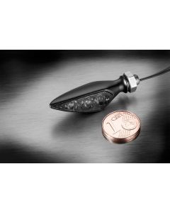 Kellermann Blinker Rhombus S Dark, schwarz, getöntes Glas, VR/HL, Stück (Stück)