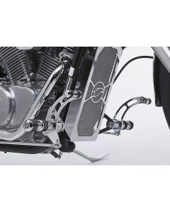 FALCON Round Style Fußrastenanlage silber TÜV passt für HONDA VT600 C Shadow(88-